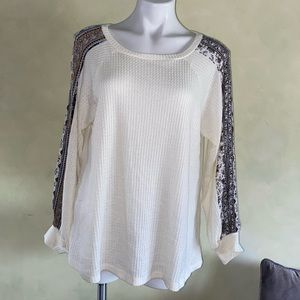 Promesa waffle knit long sleeve top